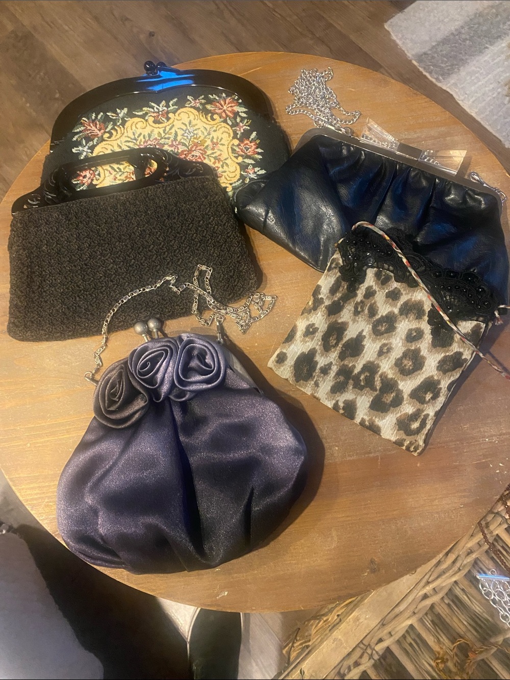 Assorted Women's Evening Clutch Bag Collection - Black, Navy, Leopard vintage